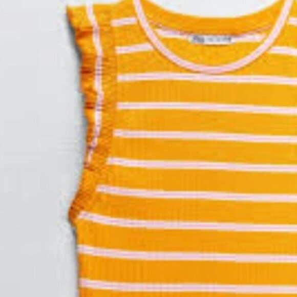 Zara Striped Ruffle Ribbed Dress Size S 0962/172/104 - Picture 4 of 4